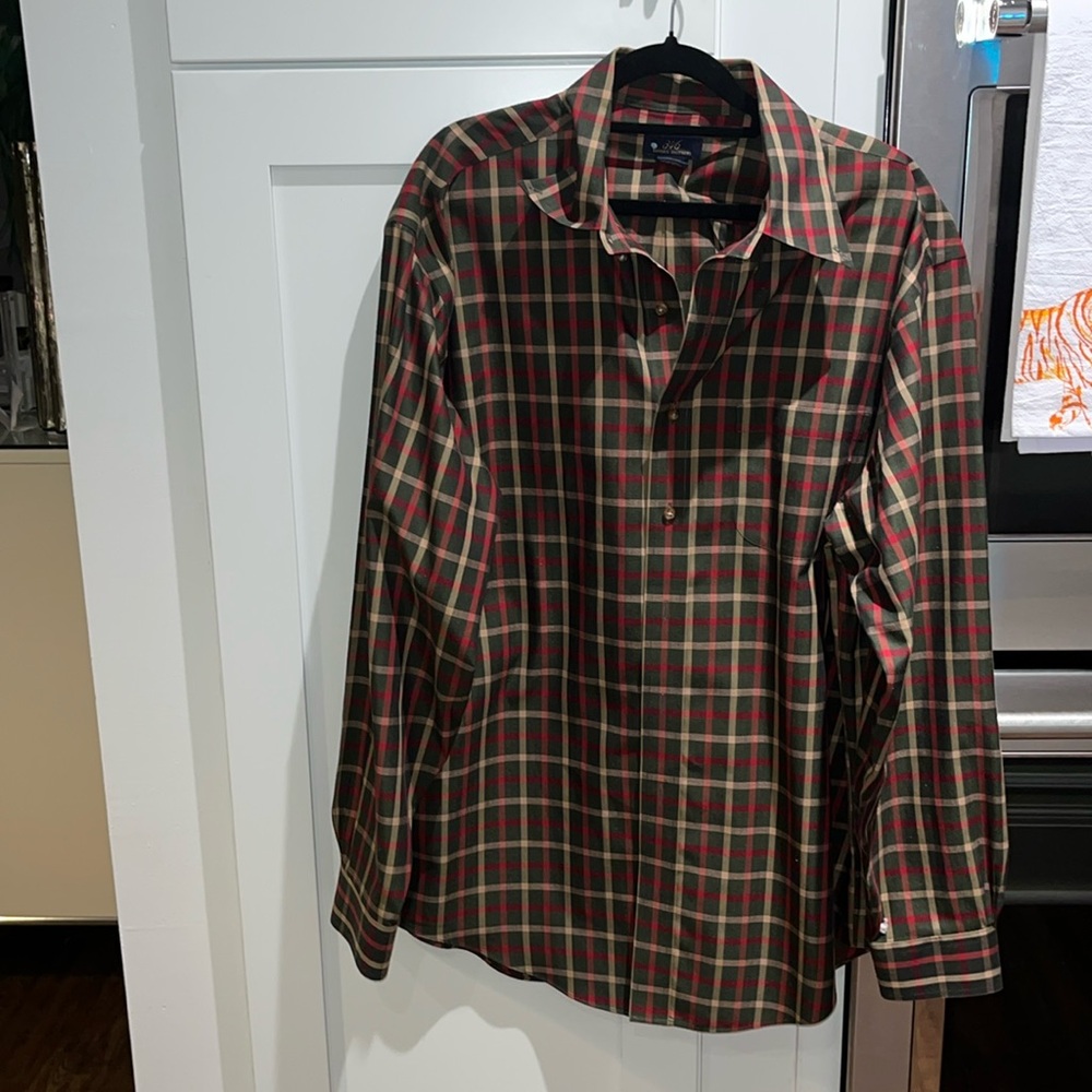 NWOTs sample 346 Brooks Brothers Christmas Plaid button down